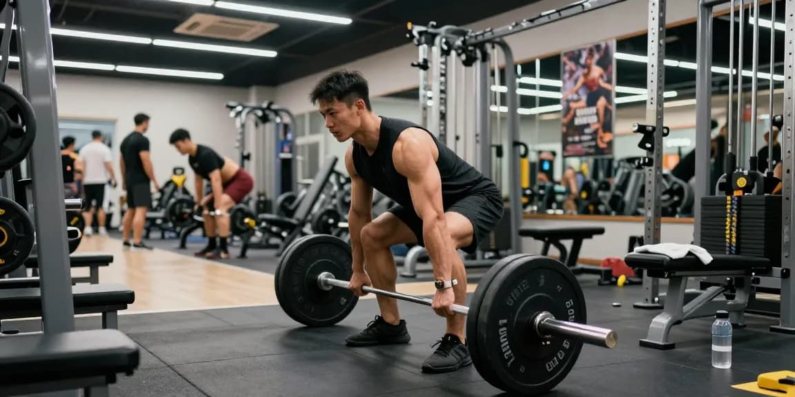 Kraftsportler im Fitnessstudio beim Heben von Utinon Steroiden für maximale Leistung.