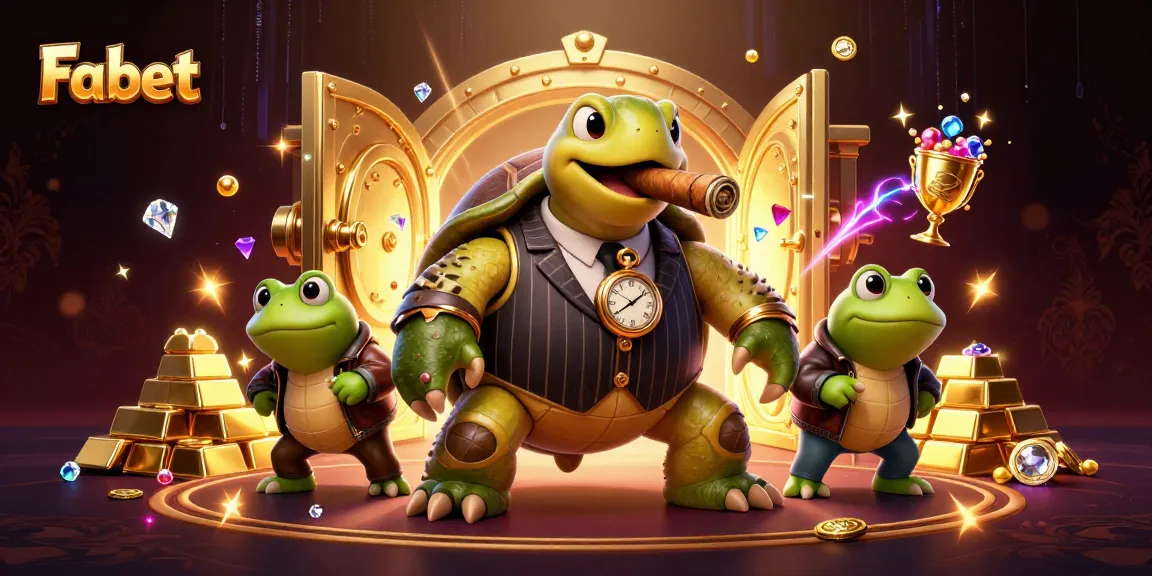 Engage with Fa bet's vibrant casino experience featuring a charming snapping turtle and bullfrogs.