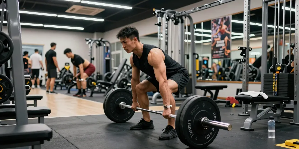 Kraftsportler im Fitnessstudio beim Heben von Utinon Steroiden für maximale Leistung.