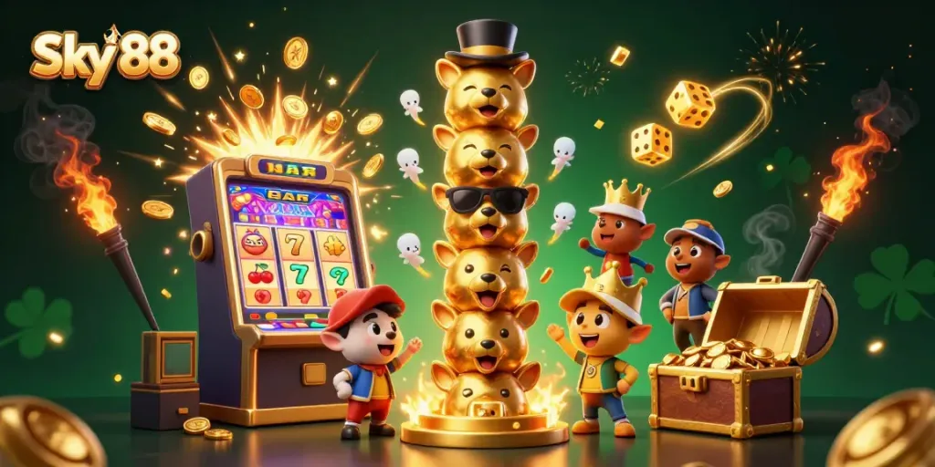 Experience thrilling gameplay at Sky 88 with vibrant casino elements and dynamic action.