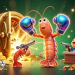 Spin and win with realz at this vibrant casino scene featuring animated marine characters and treasures.
